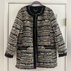 Ann Taylor Multi Colored Zip Jacket; M, Medium